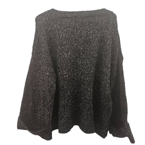 John + Jenn Womens Black & White Knit Sweater w/ Oversized Cuffed Sleeve… - Picture 2 of 8